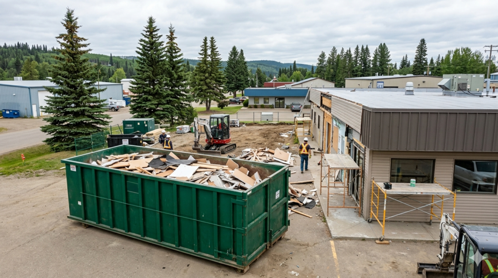 40 Yard Dumpster Rental Prince George 40 yard dumpster rental at commercial construction site in Prince George BC