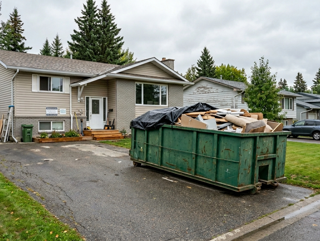 Prince George Dumpster Bin Rental Residential dumpster rental in Prince George during home renovation cleanup